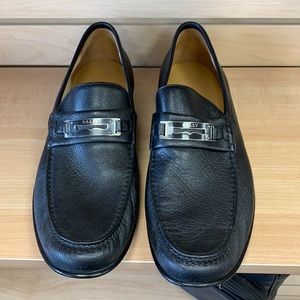 New BALLY Black Leather Loafers.Sz12. EU11